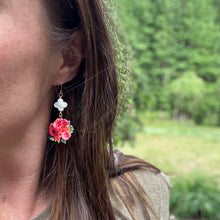 Thug Life floral acrylic + mother of pearl earrings