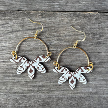 Remix Flowers - Hand Painted White Leather Earrings