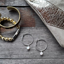 Pearl Hoops - Silver