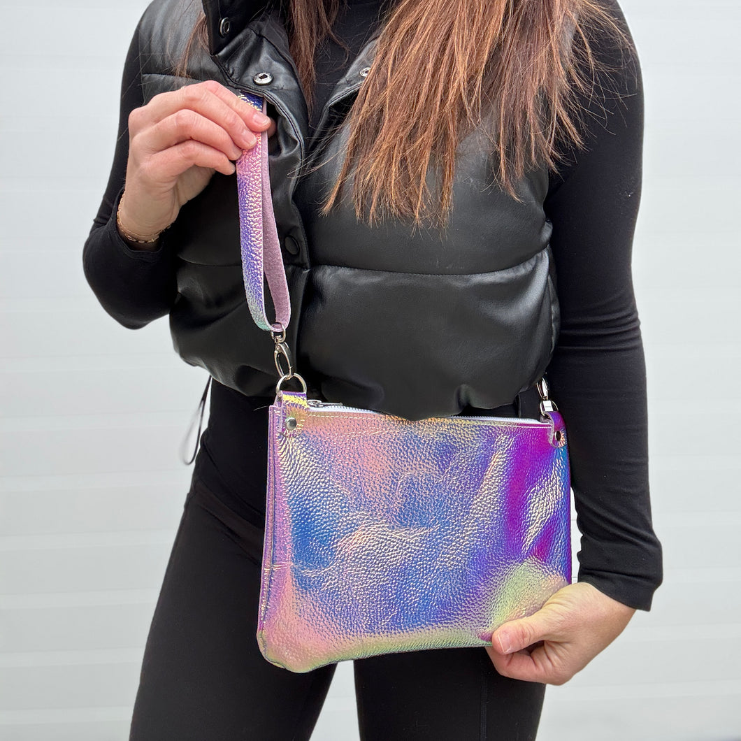 Clutch Sized Crossbody Bag - Iridescent