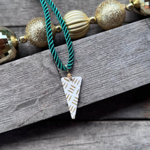 Mudcloth Pendant + Holiday Necklace - Green