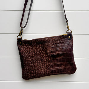 Go Small Miscellany Zippered Crossbody - Cowhide + Leopard