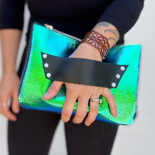 [raleigh leather] mini Clutch - Iridescent Mermaid