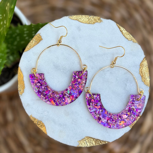 Remix Hoops - Jasmine Glitter - Acrylic Earrings