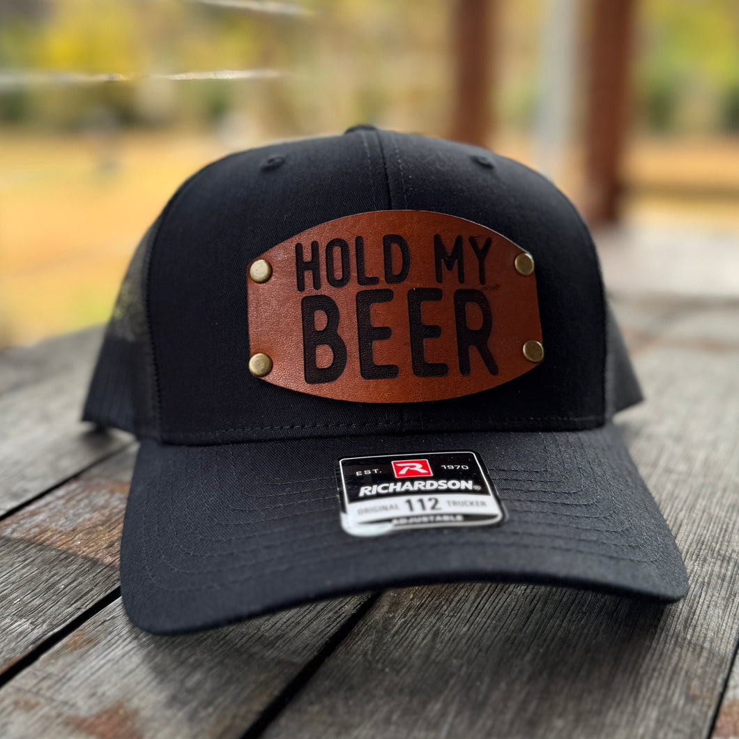 Leather Patch Hat - Hold My Beer