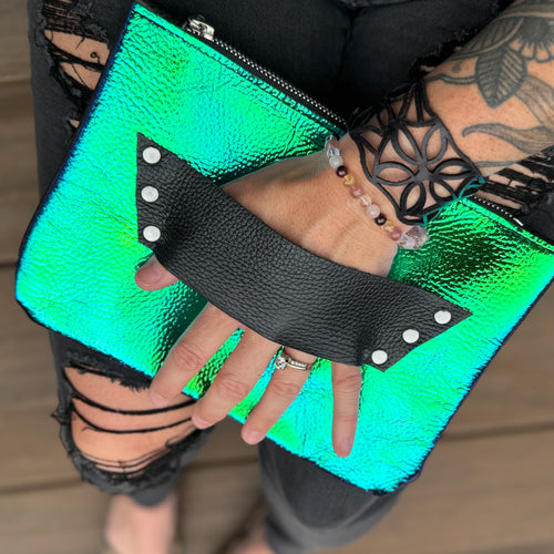 [raleigh leather] Mini Clutch - Iridescent Mermaid