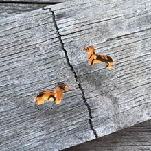 Willy - Dachshund Stud Earrings - Tiger