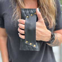 Leather Wallet - Black Diamond Stitch