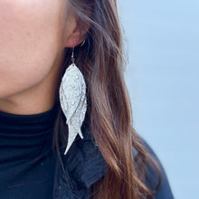 Wings of an Angel - Small - Silver Leather Earrings