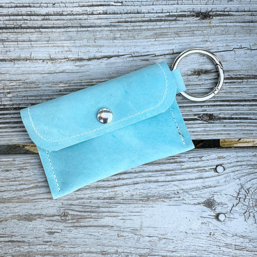 Keychain Wallet - Aqua with Silver