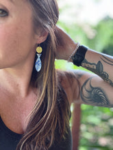 Blue + White Fish Earrings - Hook