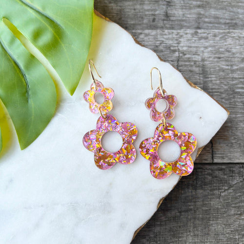 Blossom Stacks - Cocktail Party - Acrylic Earrings
