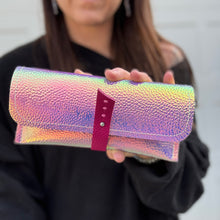 Leather Wallet - Iridescent + Pink