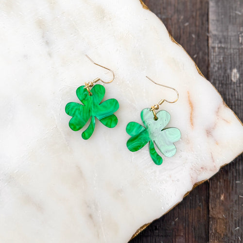 Shamrock Drops - Acrylic Earrings