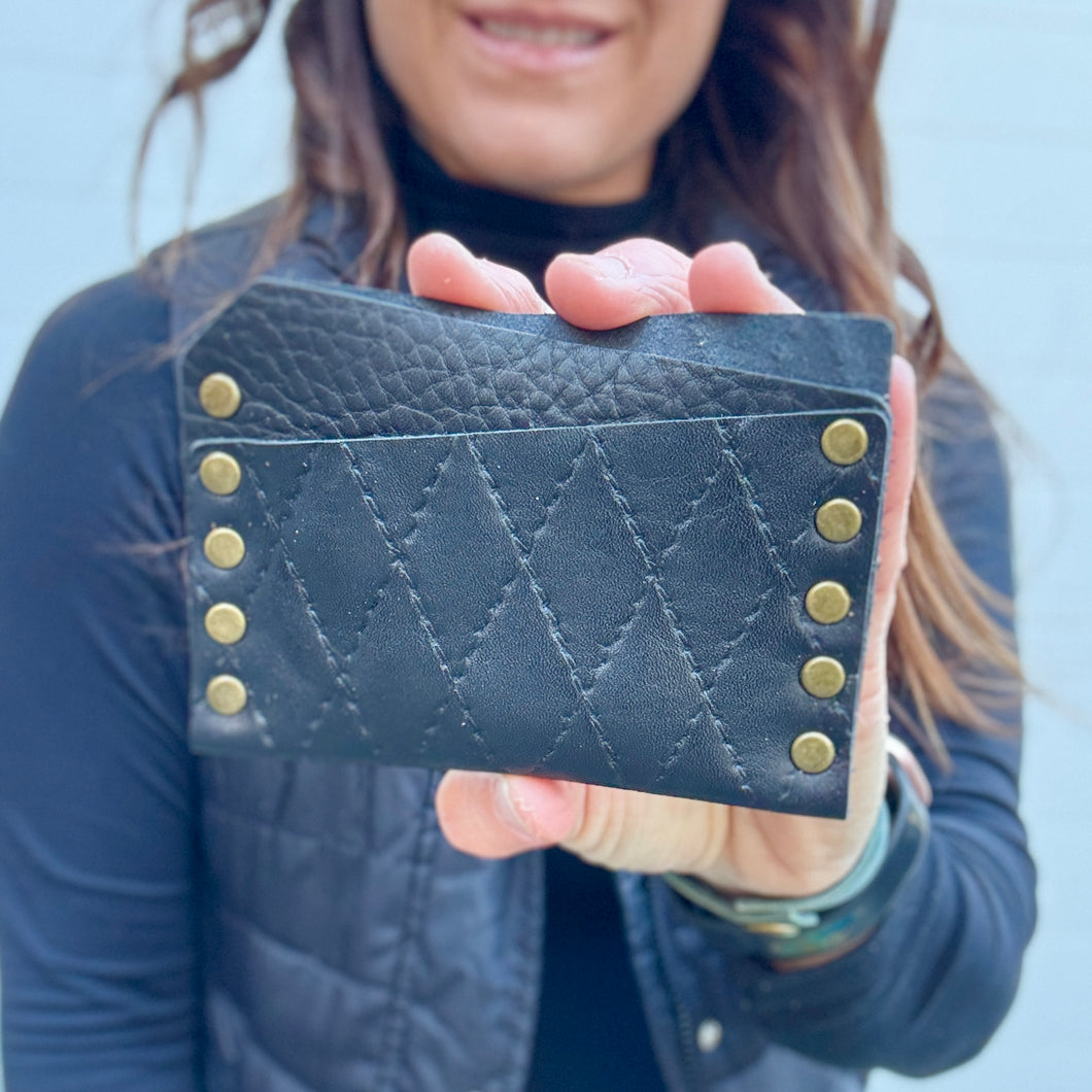 Card Wallet - Black Diamondstitch