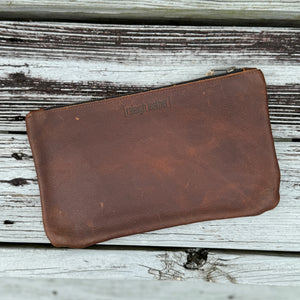 [raleigh leather] Clutch - Caramel + Antique Brass