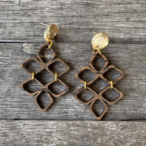 Positano Drops - Walnut - Wood Earrings