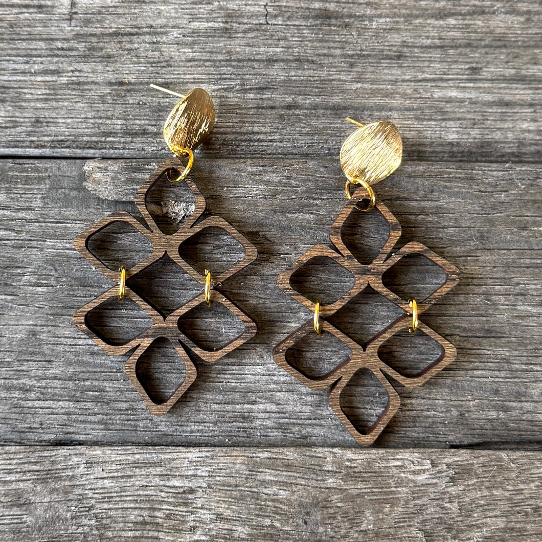 Positano Drops - Walnut - Wood Earrings