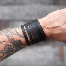 Black Leather Split Cuff