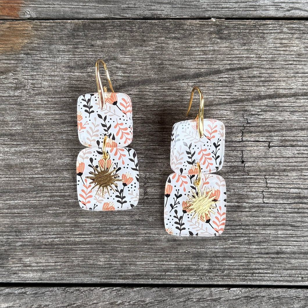 Mini Stacks - White + Peach Floral