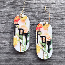FDT - Floral Wooden Earrings - Orange