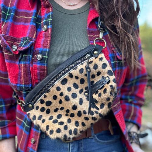 [raleigh leather] belt bag - cheetah - crossbody bag
