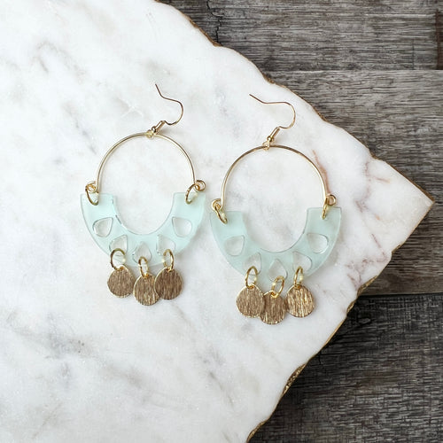 Flip Hoops - Sea Glass - Acrylic Earrings