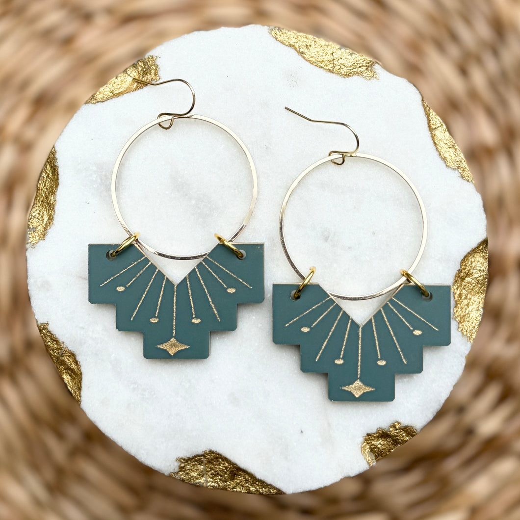 Stella - Vintage Teal - Acrylic Earrings