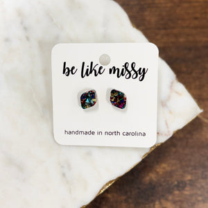 Stud Earrings - Confetti Glitter