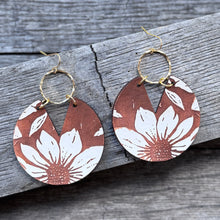 Viv - Hand Painted Floral Leather Earring - White