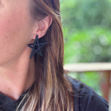 Star Statement Studs - Matte Black
