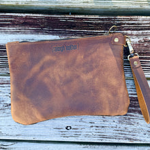 Large Zippered Wristlet - Cowhide + Caramel Kodiak