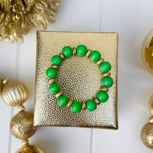 Merry + Bright Bracelet - Kelly Green + Gold