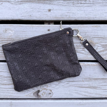 Large Zippered Wristlet - Black Basketweave