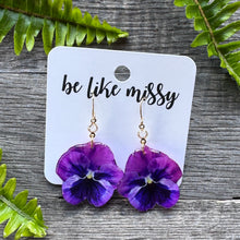 Garden Party Earrings - Pansy - Hook
