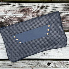 [raleigh leather] Clutch - Navy Basketweave