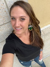 GAME DAY -  Aquamarine & White- Statement Earrings