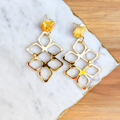 Positano Drops - Gold - Acrylic Earrings
