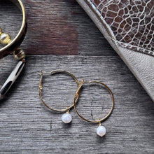 Pearl Hoops - Gold