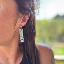 Bar Dangles - Hand Painted Patina Leather Earrings