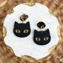 Midnight - Black Cat Earrings