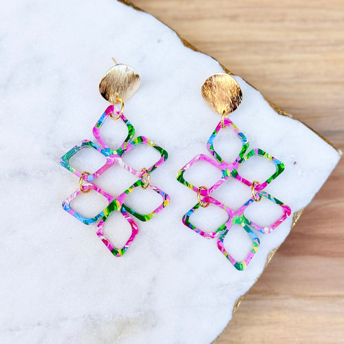 Positano Drops - Lily Floral - Acrylic Earrings