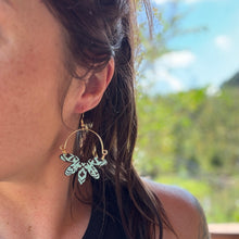 Remix Flowers - Hand Painted Patina Leather Earrings