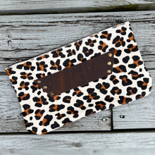 [raleigh leather] Clutch- Leopard & Caramel