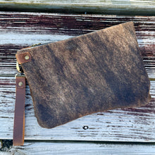 Large Zippered Wristlet - Cowhide + Caramel Kodiak