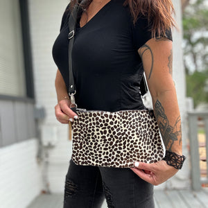 Clutch Sized Crossbody Bag Black White Cheetah Be Like Missy