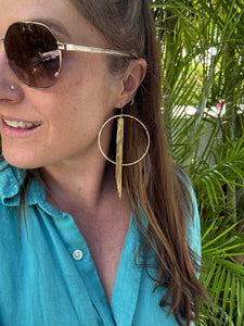 Hammered Fringe Gold Hoops