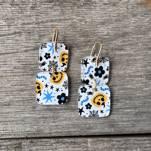 Mini Stacks - Blue Pumpkins + Spiderwebs