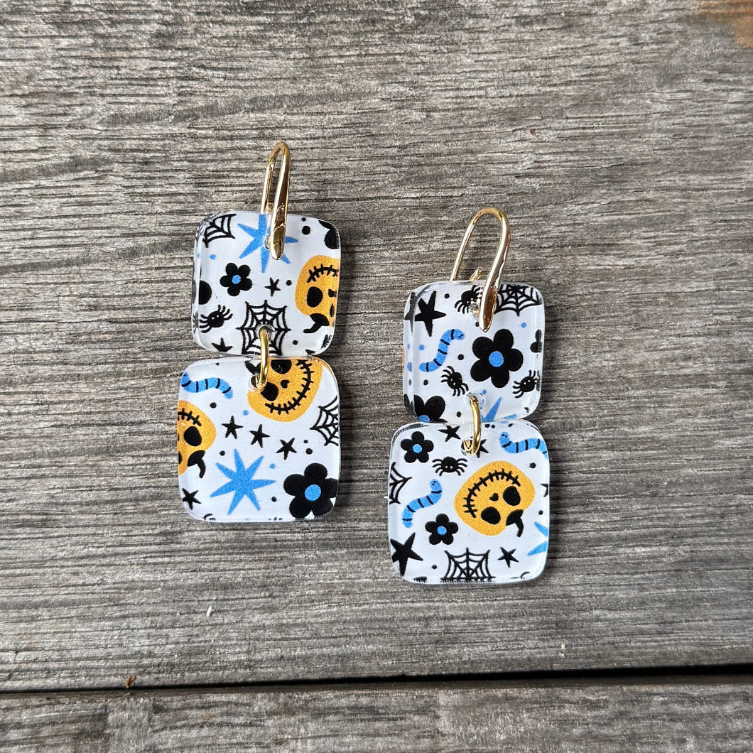 Mini Stacks - Blue Pumpkins + Spiderwebs