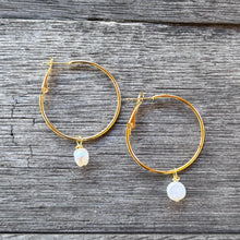Pearl Hoops - Gold